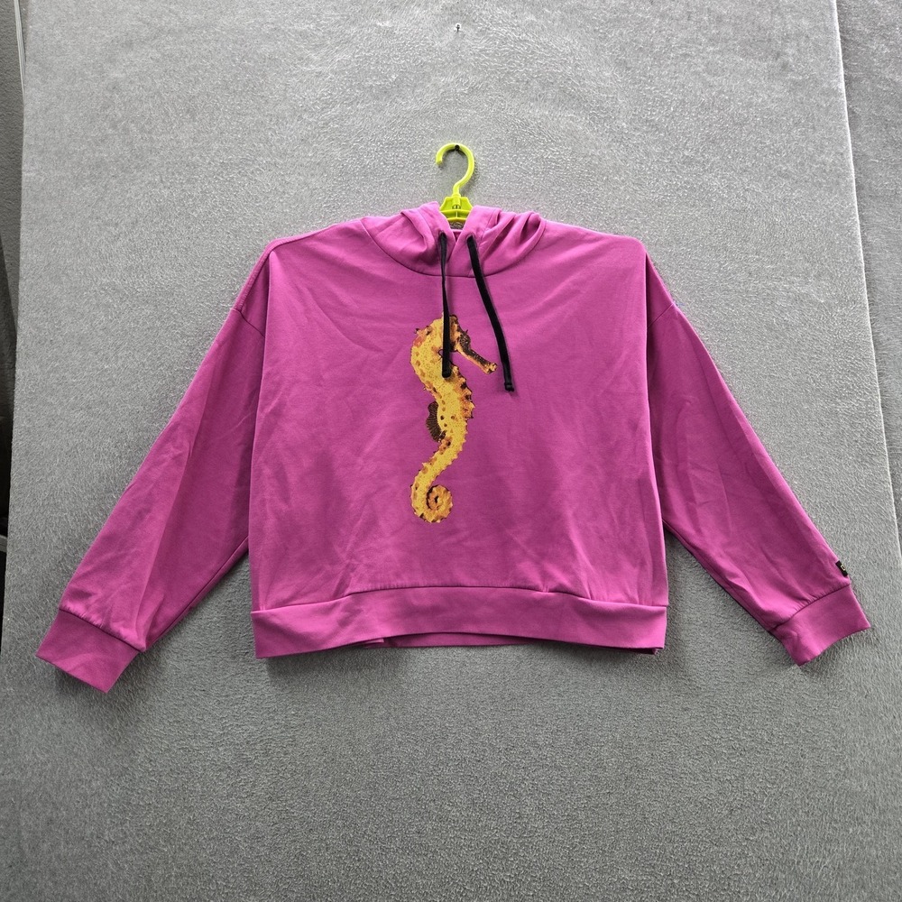 National Geographic Women Hoodie XXL Pink Disney Graphic Seahorse Boxy Oversized